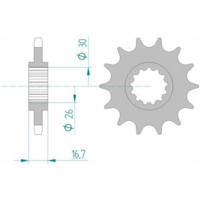 AFAM Standard Stahlritzel vorne 20612 - 525 für Honda CB600FHORNET, CB650F, CB650R 20612-16