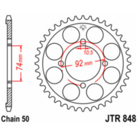 JT SPROCKETS Steel Standard Rear Sprocket 848 - 530 for Yamaha RD250, RD350