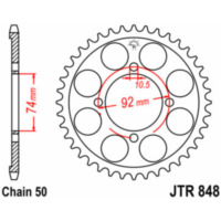 JT SPROCKETS Standard Stahlritzel hinten 848 - 530 für Yamaha RD250, RD350