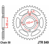 JT SPROCKETS Steel Standard Rear Sprocket 849 - 530