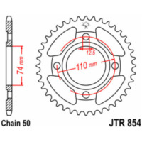 JT SPROCKETS Standard Stahlritzel hinten 854 - 530 für Yamaha RD250, XS500 JTR854.39