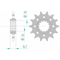 AFAM Standard Stahlritzel vorne 20613 - 520 für Honda CB600FHORNET, CBR1000RR, CBR600F 20613-14