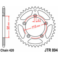 JT SPROCKETS Steel Standard Rear Sprocket 894 - 420 for KTM 60SX, 65SX Husqvarna TC65 JTR894.48