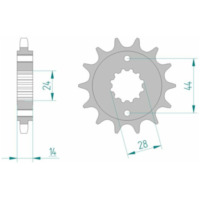 AFAM Standard Stahlritzel vorne 20614 - 525 für Honda VT750C, VT750S