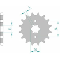 AFAM Standard Stahlritzel vorne 21200 - 428 für Yamaha, Beta, Rieju 21200-15