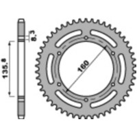 PBR Steel Standard Rear Sprocket 3552 - 520 for Aprilia, BMW, Beta