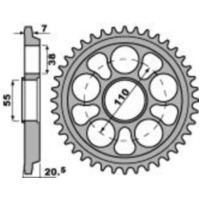 PBR Aluminium Ultra-Light Hard Anodized Rear Sprocket 4320 - 525 for Ducati 1000MONSTER, 1000MULTISTRADA, 1000SSSUPERSPORT Triumph THUNDERBIRD900SPORT