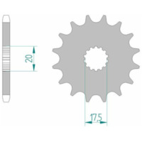 AFAM Standard Stahlritzel vorne 21202 - 428 für Yamaha, Kawasaki, Derbi 21202-20