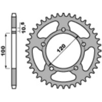 PBR Standard Stahlritzel hinten 4363 - 525 für Aprilia DORSODURO750, MANA850, RSV1000 4363.41.C45