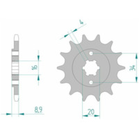 AFAM Standard Stahlritzel vorne 21300 - 520 für Hyosung GT250, GT250COMET, GT250R Yamaha TT-R230, YFS200BLASTER