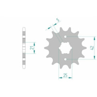 AFAM Steel Standard Front Sprocket 21301 - 520 for Yamaha RD250, SR250, XT250 21301-15
