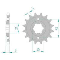 AFAM Standard Stahlritzel vorne 21304 - 428 für Yamaha XT350 21304-19