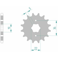 AFAM Standard Stahlritzel vorne 21305 - 428 für Yamaha TW125, TW200 21305-15