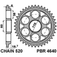 PBR Ultraleichtes harteloxiertes Aluminiumritzel hinten 4640 - 520 für Ducati PANIGALE1299, SUPERSPORT 4640 40 LD