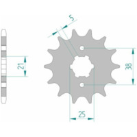 AFAM Steel Standard Front Sprocket 21308 - 520 for Yamaha XV125VIRAGO 21308-14