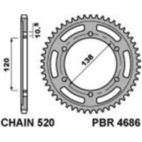 PBR Standard Stahlritzel hinten 4686 - 520