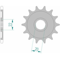 AFAM Standard Stahlritzel vorne 21309 - 520 für Yamaha, Fantic, für: Gas Gas 21309-14