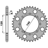 PBR Standard Stahlritzel hinten 491 - 520 für Kawasaki ESTRELLA250, KL650TENGAI, KLE500 491.43.C45