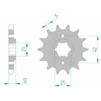 AFAM Steel Standard Front Sprocket 21501 - 530 for Yamaha FZ600, XJ550, XJ600N