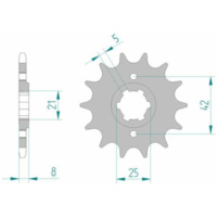 AFAM Standard Stahlritzel vorne 21502 - 520 für Yamaha FZR600GENESIS, SRX600, TT350