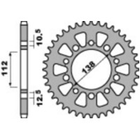 PBR Standard Stahlritzel hinten 4384 - 520 für Honda CB500F, CB500X, CBR500R Yamaha YZF-R1