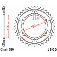JT SPROCKETS Steel Standard Rear Sprocket 5 - 520 for Aprilia, BMW, Beta JTR5.47