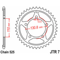 JT SPROCKETS Standard Stahlritzel hinten 7 - 525 für BMW S1000R, S1000RR, S1000XR