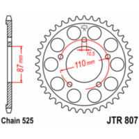 JT SPROCKETS Standard Stahlritzel hinten 807 - 525 für Suzuki GSF400BANDIT, GSF650BANDIT, GSX400 JTR807.45