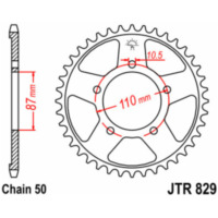 JT SPROCKETS Steel Standard Rear Sprocket 829 - 530 for Suzuki GSF600BANDIT, GSF650BANDIT, GSX600
