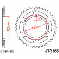 JT SPROCKETS Standard Stahlritzel hinten 855 - 520 für Yamaha MT-03, XJ600N, XJ600SDIVERSION JTR855.48