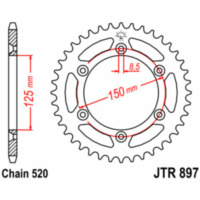 JT SPROCKETS Standard Stahlritzel hinten 897 - 520 für KTM, Husaberg, Husqvarna JTR897.42