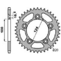 PBR Steel Standard Rear Sprocket 4444 - 520 for Ducati PANIGALE899 4444.39.C45