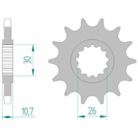AFAM Steel Standard Front Sprocket 21607 - 525 for Yamaha FZ8N, FZ8S, MT-07 21607-16