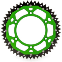 ART Dual-components Aluminium/Steel Ultra-Light Self-Cleaning Rear Sprocket 460 - 520 for Kawasaki KDX200, KDX250, KLX250 Suzuki RM-Z250 ART-460-49-GRN