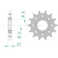 AFAM Steel Standard Front Sprocket 21805 - 525 for Yamaha YZF-R1 21805-17