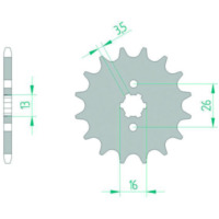 AFAM Steel Standard Front Sprocket 22100 - 420 for Suzuki GT50 22100-15