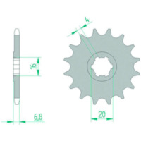 AFAM Standard Stahlritzel vorne 22103 - 420 für Suzuki RMX50, SMX50, TS50 22103-14