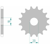 AFAM Steel Standard Front Sprocket 22200 - 428 for Mash BLACKSEVEN, CAFERACER, DIRTTRACK Suzuki DR125, GN125, GS125