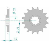 AFAM Standard Stahlritzel vorne 22201 - 428 für Suzuki DF125, DR125, DR-Z125 Kawasaki KLX125