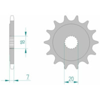 AFAM Standard Stahlritzel vorne 22202 - 520 für Suzuki PE175, RM125