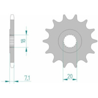 AFAM Steel Self-Cleaning Front Sprocket 22203 - 520 for Suzuki RM125, RM-Z250 22203+13