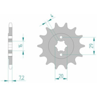 AFAM Standard Stahlritzel vorne 22305 - 520 für Suzuki TS200