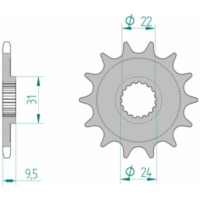 AFAM Standard Stahlritzel vorne 22406 - 520 für Suzuki RMX450, RM-Z450