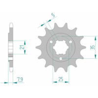 AFAM Steel Standard Front Sprocket 22503 - 520 for Suzuki DR600, DR650 22503-16