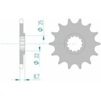 AFAM Steel Standard Front Sprocket 22505 - 520 for Suzuki GS500
