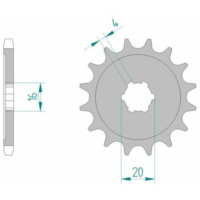 AFAM Standard Stahlritzel vorne 24100 - 428 für Kawasaki KX100, KX80, KX85 Suzuki RM100