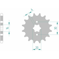 AFAM Steel Standard Front Sprocket 24200 - 428 for Kawasaki ELIMINATOR125, KDX125, KMX125