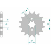 AFAM Standard Stahlritzel vorne 24200 - 428 für Kawasaki ELIMINATOR125, KDX125, KMX125 24200-16