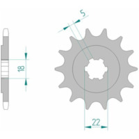 AFAM Standard Stahlritzel vorne 24201 - 520 für Kawasaki KX125 24201-12