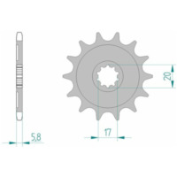 AFAM Selbstreinigendes Stahlritzel vorne 24304 - 520 für Kawasaki KX250F Suzuki RM-Z250 24304+14
